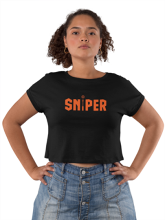 Camiseta Camisa Sniper Gamer Feminina Preto