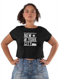 Camiseta Baby Look New York City Star Feminina Preto