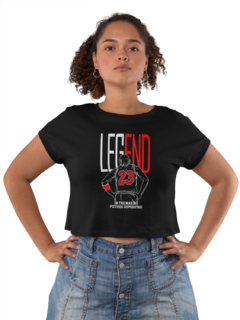 Camiseta Baby Look Lenda 23 Michael Basquete Feminina Preto