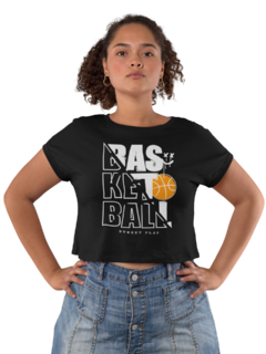 Camiseta Baby look Basquete Street Play Feminina Preto