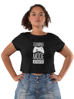 Camiseta Camisa Modo Game Ativado Feminina Preto