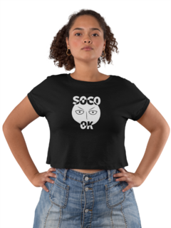 Camiseta Baby Look Soco único Poder Infinito Anime Feminina Preto