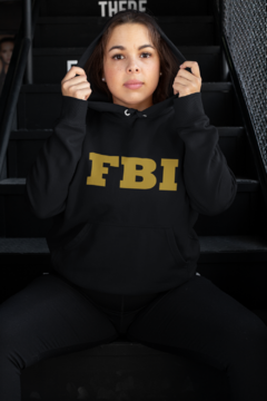 Blusa Moletom Capuz FBI Policia EUA Federal Unissex Preto - comprar online