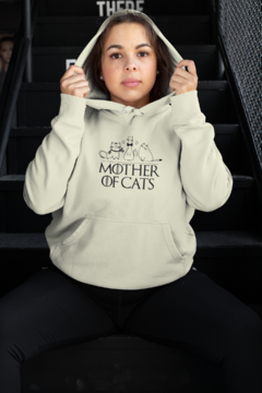 Blusa Moletom Capuz Mãe de gatos Mother Cats Unissex Preto - loja online