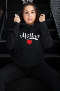 Blusa de Moletom Capuz Mother Dia das Mães Unissex Preto na internet