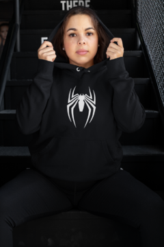 Blusa Moletom Capuz Spider Life Unissex Preto - comprar online