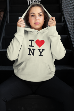 Blusa Moletom Capuz Eu Amo Nova York Unissex Preto - loja online