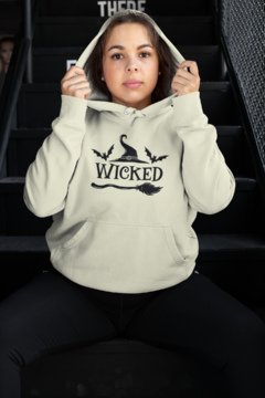 Blusa de Moletom Capuz Bruxas Wicked Unissex Preto - loja online