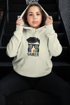Blusa de Moletom Capuz Geek Gamer Unissex Preto - loja online
