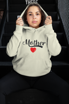 Blusa de Moletom Capuz Mother Dia das Mães Unissex Preto - loja online