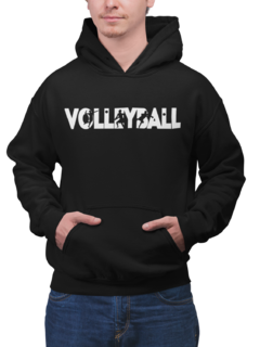 Blusa Moletom Capuz Volleyball Esportes Unissex Preto na internet
