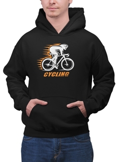 Blusa de Moletom Capuz Bike Ciclismo Unissex Preto na internet