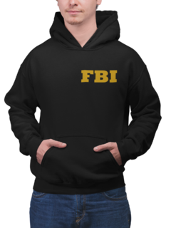 Blusa Moletom Capuz FBI Policia EUA Federal Unissex Preto na internet