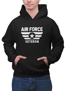 Blusa Moletom Capuz Força Aérea Unissex Preto na internet