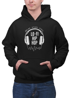 Blusa de Moletom Capuz Lo-FI Hip Hop Unissex Preto - comprar online