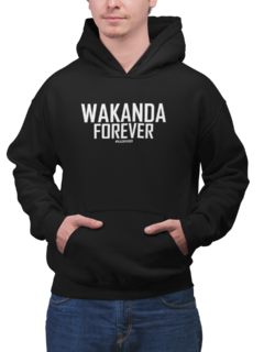 Blusa Moletom Capuz Wakanda Forever Clássico Vingadores Unissex Preto - comprar online