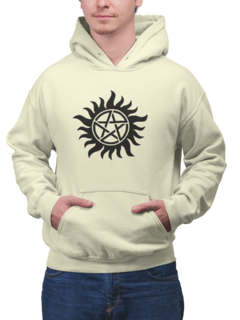 Blusa Moletom Capuz Supernatural Série Unissex Preto - loja online