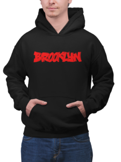 Blusa Moletom Capuz Brooklyn City Unissex Preto na internet