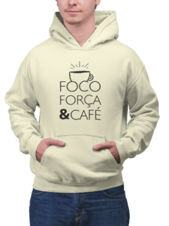 Imagem do Blusa Moletom Capuz Foco força e Café Unissex Preto