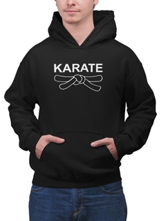Blusa de Moletom Capuz Karate Unissex Preto na internet