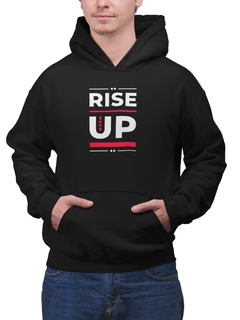 Blusa Moletom Capuz Rise Up Levanta-se Unissex Preto na internet