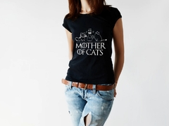 Camiseta Baby Look Mãe de gatos Mother Cats Preto Feminino - comprar online