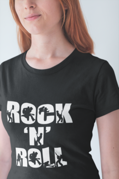 Camiseta Baby Look Rock N Roll Feminino Preto - comprar online
