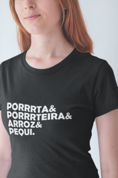Camiseta Baby Look Porta Porteira Arroz e Pequi Feminino Preto - comprar online