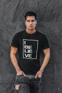 Camiseta Camisa I Believe Masculino Preto - comprar online