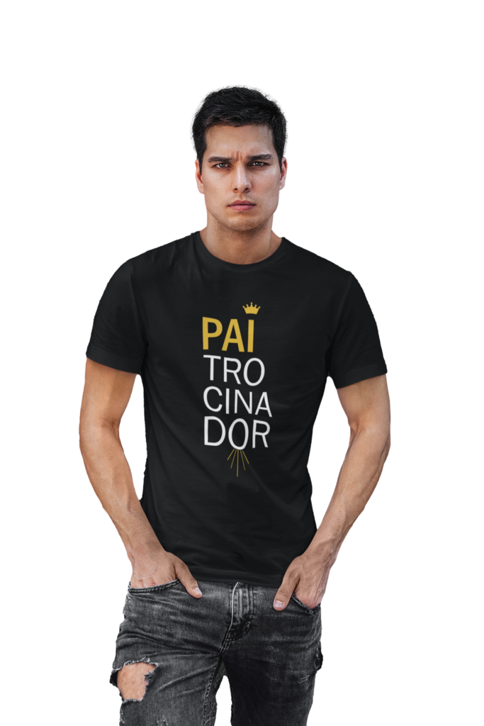 Camiseta Camisa Pai Patrocinador Dia dos Pais Masculino Preto