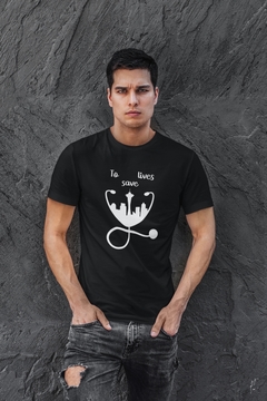 Camiseta Camisa Greys Anatomy Masculino Preto - comprar online
