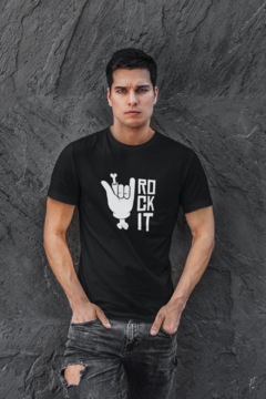 Camiseta Camisa Rock It Rockeiro Masculina Preto - comprar online