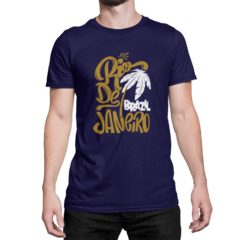 Camiseta Camisa Rio de Janeiro Brasil Cidade Dourado Masculina Preto - Liga Fashion Oficial ® - A tendência é ser você