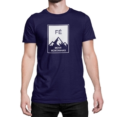 Camiseta Camisa Fé move montanhas Gospel Masculino Preto na internet