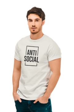 Camiseta Camisa Anti Social masculino preto