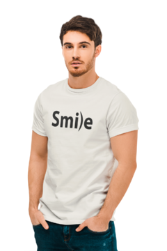 Imagem do Camiseta Camisa Smile Sorria Masculina Preto