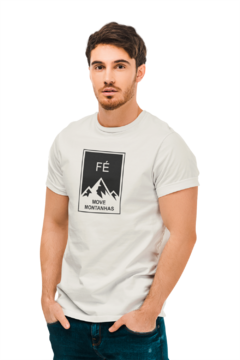 Camiseta Camisa Fé move montanhas Gospel Masculino Preto - loja online