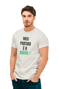 Camiseta Camisa Meu partido é o Brasil Masculino Preto - Liga Fashion Oficial ® - A tendência é ser você