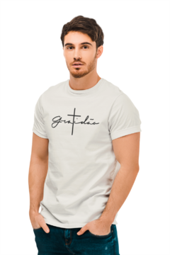 Camiseta Camisa Gratidão Gospel masculino preto - loja online