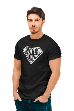 Camiseta Camisa Super Dad Super Pai Masculina Preto - comprar online