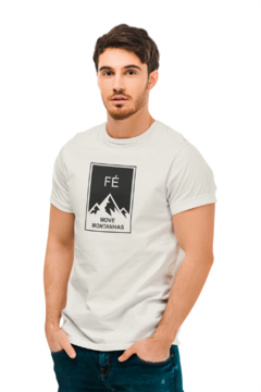 Imagem do Camiseta Camisa Fé move montanhas Gospel Masculina Preto