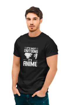 Camiseta Camisa It's Not Cartoons It's Anime Masculina Preto - comprar online