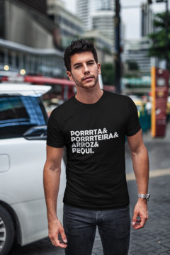 Camiseta Camisa Porta Porteira Arroz e Pequi Masculino Preto na internet