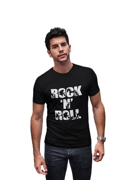 Camiseta Camisa Rock N Roll Masculino Preto na internet