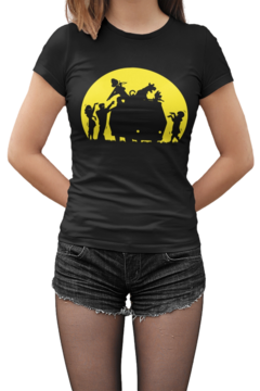 Camiseta Baby Look Scooby Doo Zombie Feminino Preto