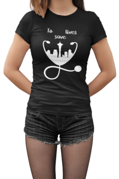 Camiseta Baby Look To Save Lives Greys Anatomy Feminino Preto - comprar online