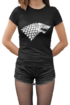 Camiseta Baby Look Wolf Lobo Feminino Preto - comprar online