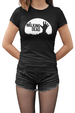 Camiseta Baby Look Mortos Vivos Zumbi Feminino Preto na internet