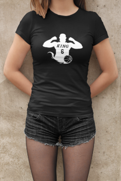Camiseta Baby Look Fãs de Esportes Basquete E15 Feminino Preto na internet