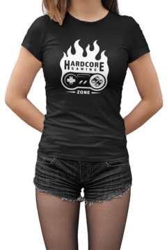 Camiseta Baby Look Hardcore Gaming Feminino Preto - comprar online